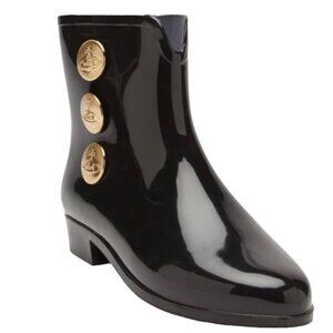 Vivienne Westwood Melissa Anglomania Booties Rain Ankle Boots Logo 9 Button Shoe